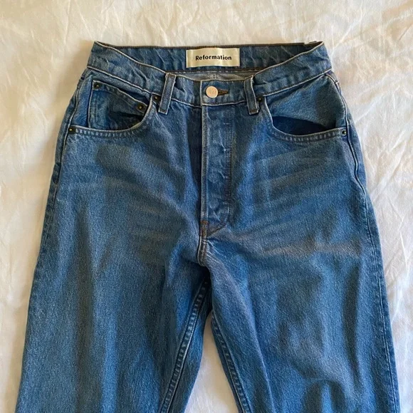 Reformation Blue High Rise Women Jeans - Picture 3 of 4